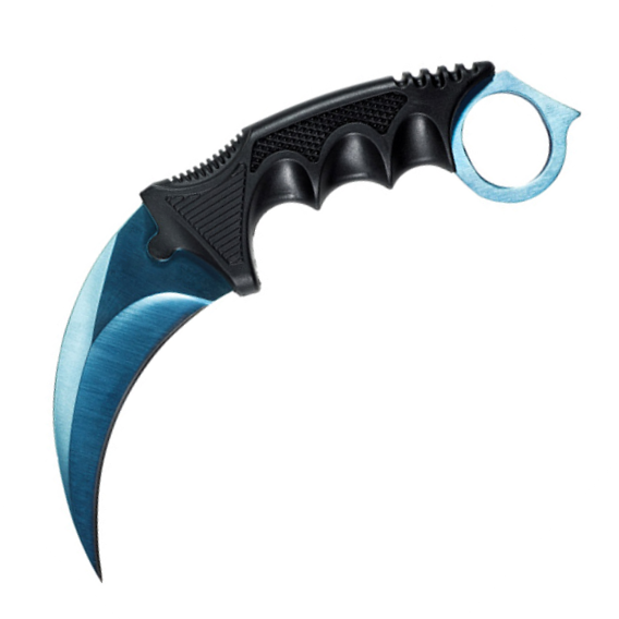 CSGO Karambit Counter Strike Tactical Claw Neck Knife w/ Sheath - Blue Knife-Fixed - Tophatter Daily Deals