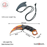 CSGO Karambit Counter Strike Tactical Claw Neck Knife - Orange Camo Knife-Fixed - Tophatter Daily Deals