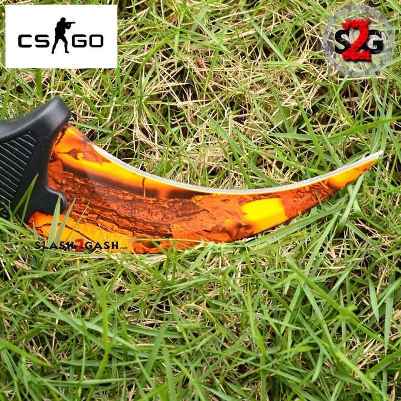 CSGO Karambit Counter Strike Tactical Claw Neck Knife - Orange Camo Knife-Fixed - Tophatter Daily Deals
