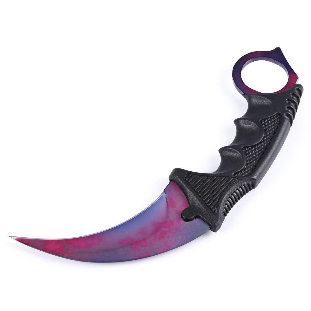 CSGO Karambit Counter Strike Tactical Claw Neck Knife w/ Sheath - 11 colors Doppler Ruby Knife-Fixed - Tophatter Daily Deals