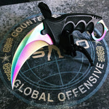 CSGO Karambit Counter Strike Tactical Claw Neck Knife - Titanium Rainbow Knife-Fixed - Tophatter Daily Deals