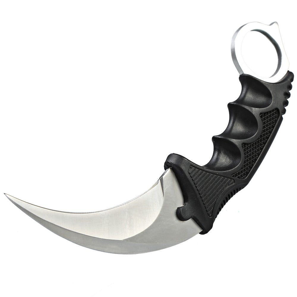 CSGO Karambit Counter Strike Tactical Claw Neck Knife w/ Sheath - Silver Knife-Fixed - Tophatter Daily Deals