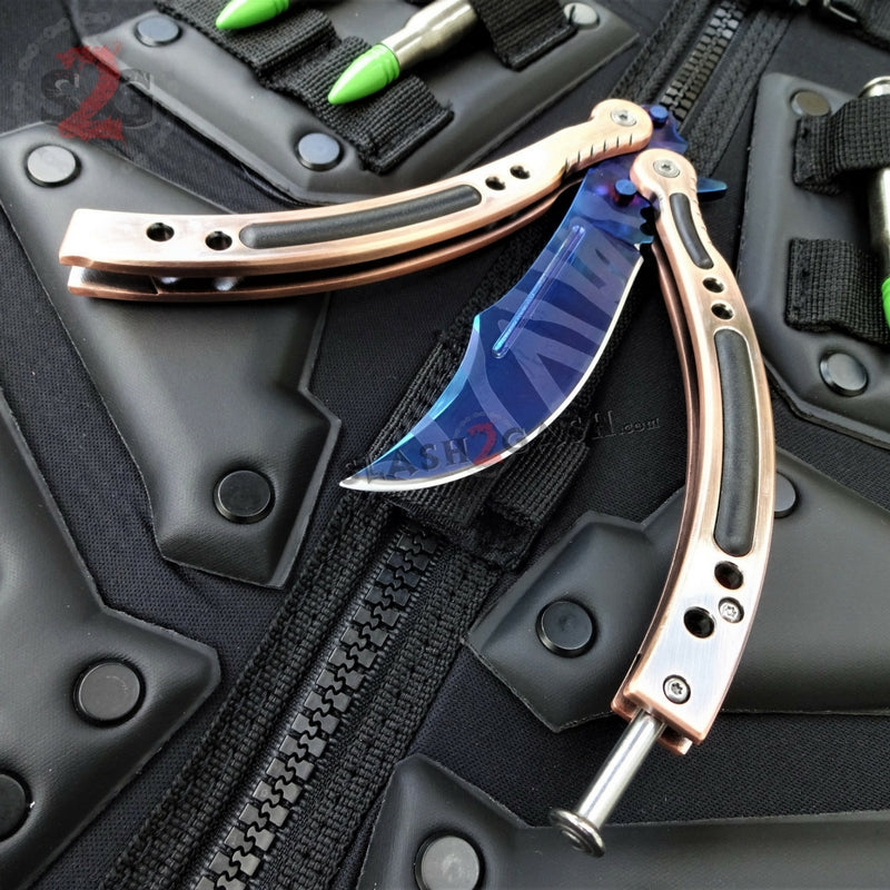 22 colors CSGO Butterfly Knife SHARP 440C Counter Strike Balisong Knife-Balisong - Tophatter Daily Deals