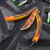 CSGO Blaze Flames Butterfly Knife SHARP 440C Counter Strike Sharp Edge Knife-Balisong - Tophatter Daily Deals