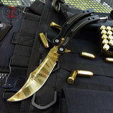 22 colors CSGO Butterfly Knife SHARP 440C Counter Strike Balisong Gold Tiger Tooth Knife-Balisong - Tophatter Daily Deals