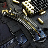 22 colors CSGO Butterfly Knife TRAINER Dull Spring Latch PRACTICE Balisong Gold Tiger Tooth Knife-Balisong - Tophatter Daily Deals
