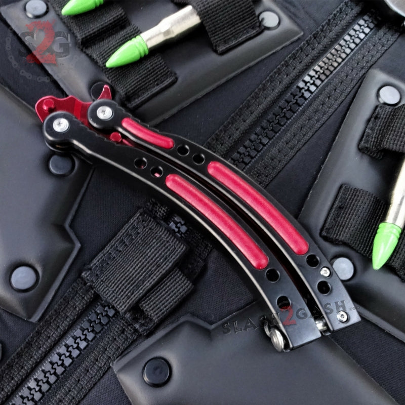 CSGO Red Slaughter Butterfly Knife TRAINER Dull PRACTICE Balisong Knife-Balisong - Tophatter Daily Deals