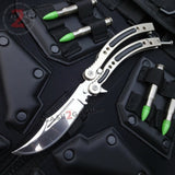 22 colors CSGO Butterfly Knife SHARP 440C Counter Strike Balisong Silver Chrome Knife-Balisong - Tophatter Daily Deals