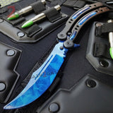 22 colors CSGO Butterfly Knife TRAINER Dull Spring Latch PRACTICE Balisong Doppler Sapphire (randomized) Knife-Balisong - Tophatter Daily Deals
