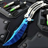 CSGO Blue Slaughter Butterfly Knife TRAINER Dull PRACTICE Balisong SL Knife-Balisong - Tophatter Daily Deals