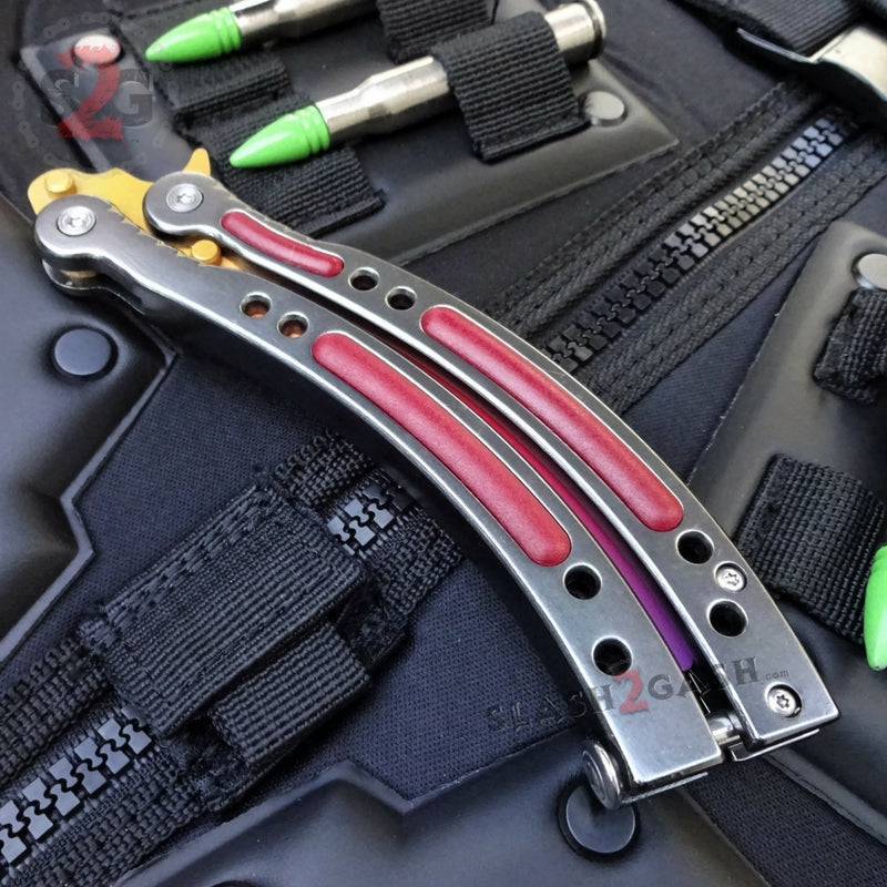 22 colors CSGO Butterfly Knife TRAINER Dull Spring Latch PRACTICE Balisong Knife-Balisong - Tophatter Daily Deals
