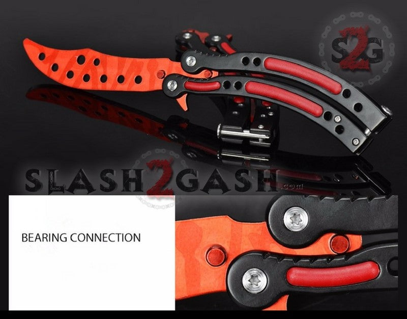 CSGO Slaughter Butterfly Knife TRAINER Dull Spring Latch PRACTICE Balisong Knife-Balisong - Tophatter Daily Deals
