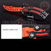 CSGO Red Slaughter Butterfly Knife TRAINER Dull PRACTICE Balisong Knife-Balisong - Tophatter Daily Deals