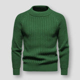 Warm Men's Waffle Knit Sweater - Crewneck, Wool, Winter Green - Tophatter Daily Deals