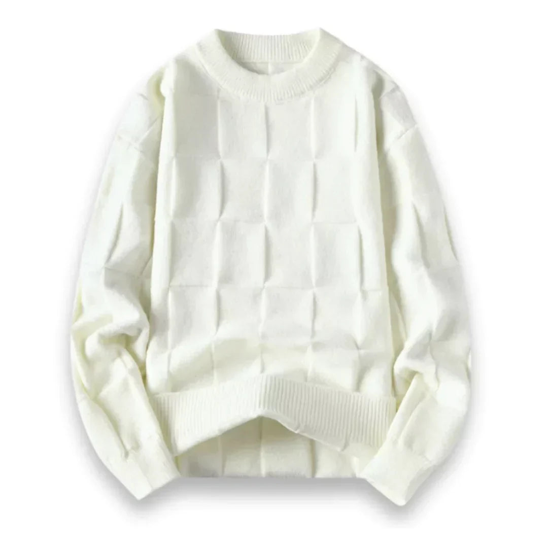 Soft Classic Men's Sweater - Crewneck, Cotton, Office Wear White - Tophatter Daily Deals