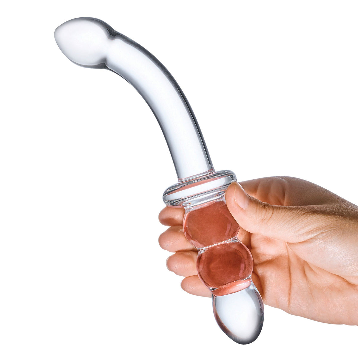 Glas 8 Inch Ribbed G-Spot Double-Ended Glass Dildo > Glass > Dildos - Tophatter Daily Deals