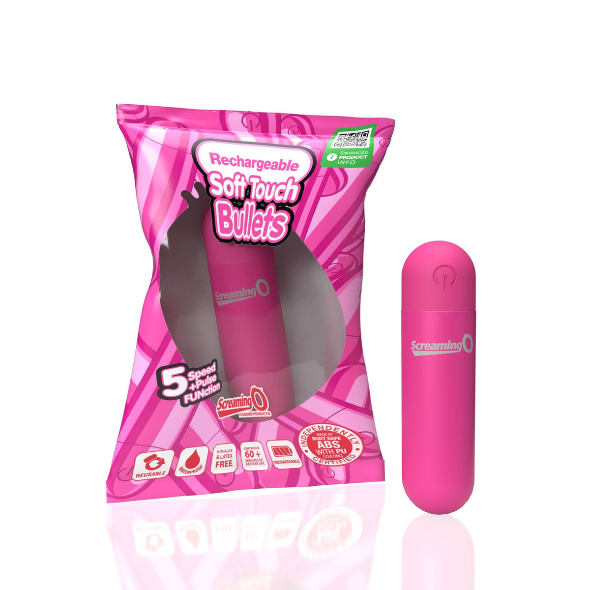 Rechargeable Soft Touch Bullet (Pink) – Waterproof 5-Speed Bullet Vibrator with Pulse Pattern > Vibrators > Mini Vibrators - Tophatter Daily Deals