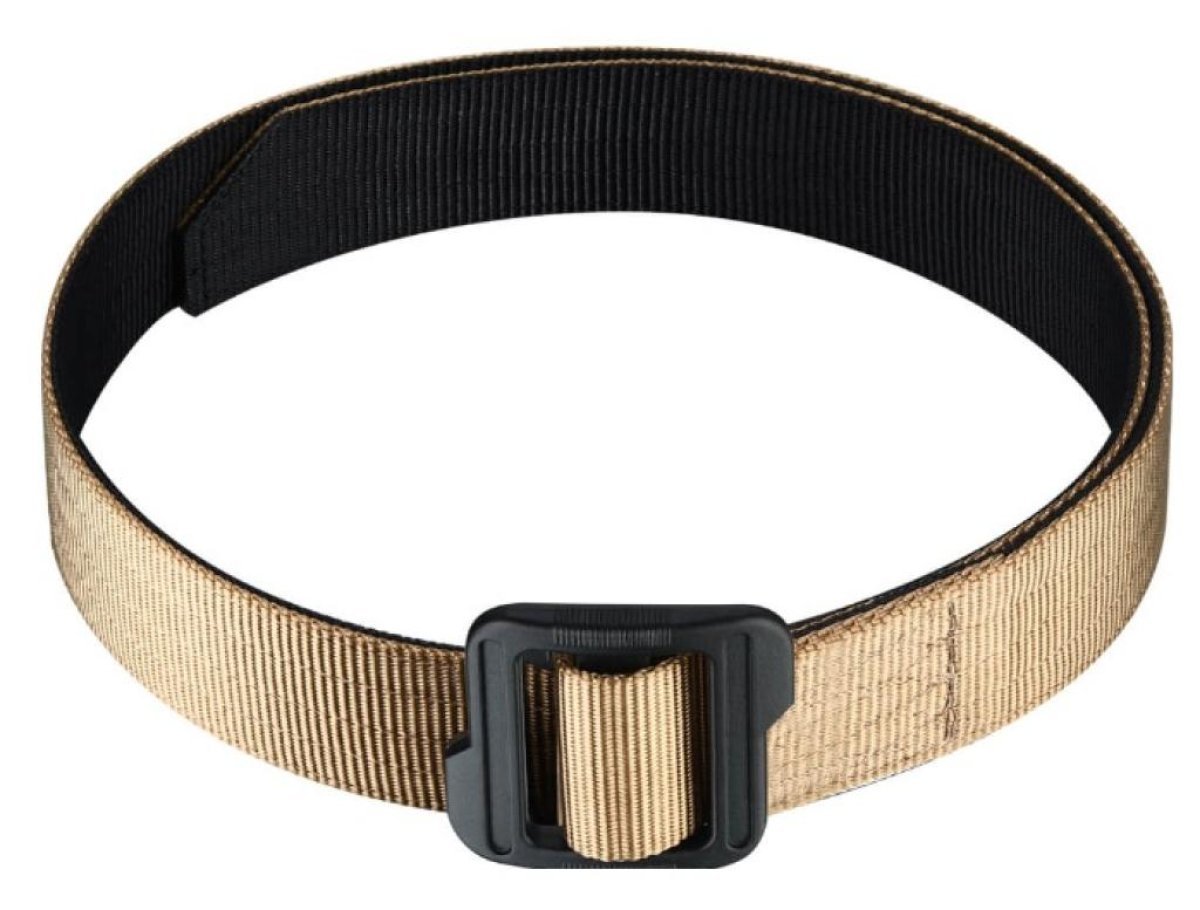 NYLON TACTICAL BELT DOUBLE LAYER 1.5" TAN/BLACK - Tophatter Daily Deals