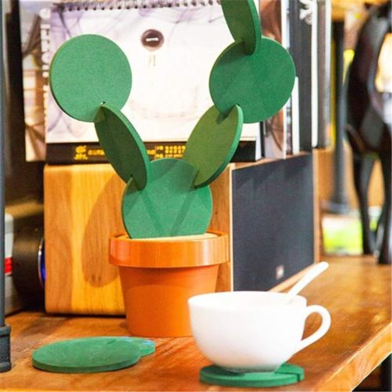 Cactus Coaster Set Decor - Tophatter Daily Deals