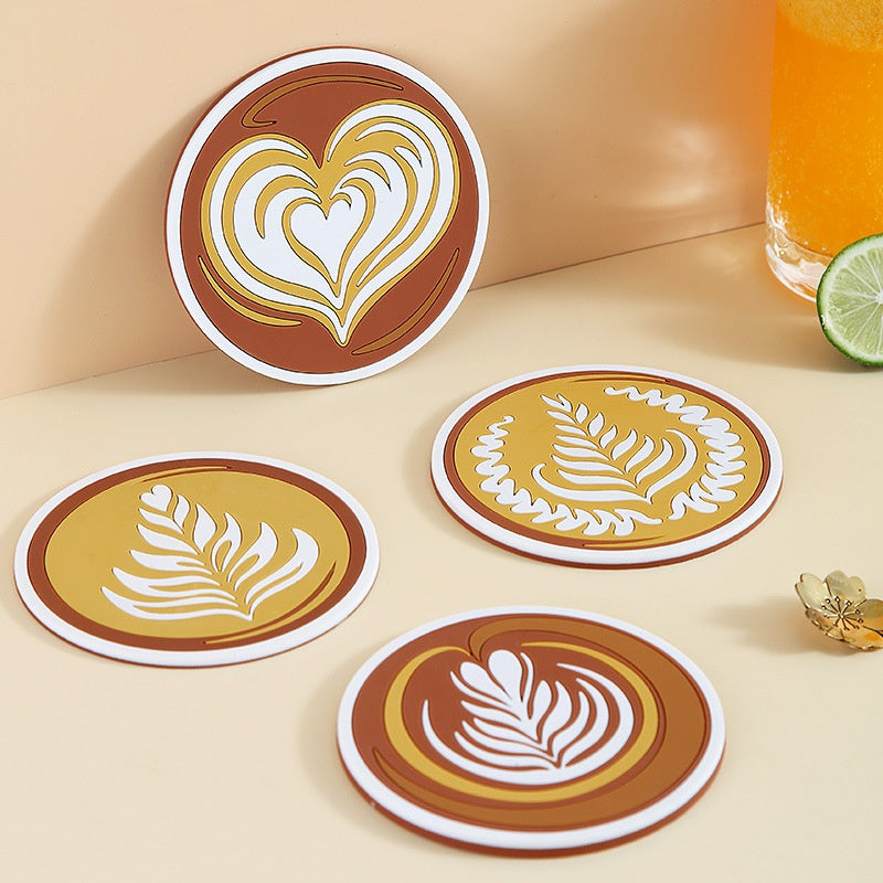Café Coffee Cup Coasters Full Set of 4 Decor - Tophatter Daily Deals