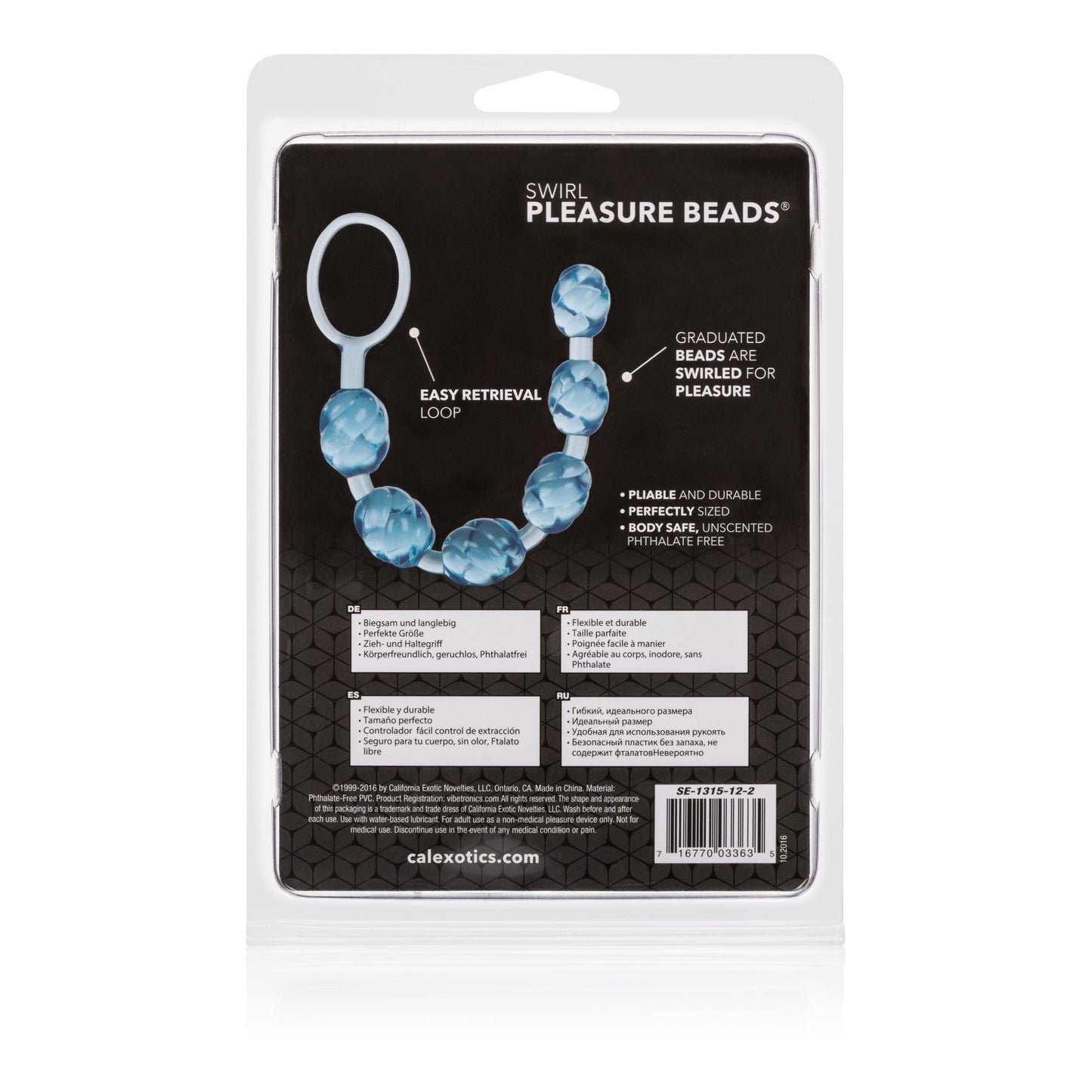 CalExotics Blue Swirl Pleasure Beads Flexible Anal Toy > Anal Range > Anal Beads - Tophatter Daily Deals