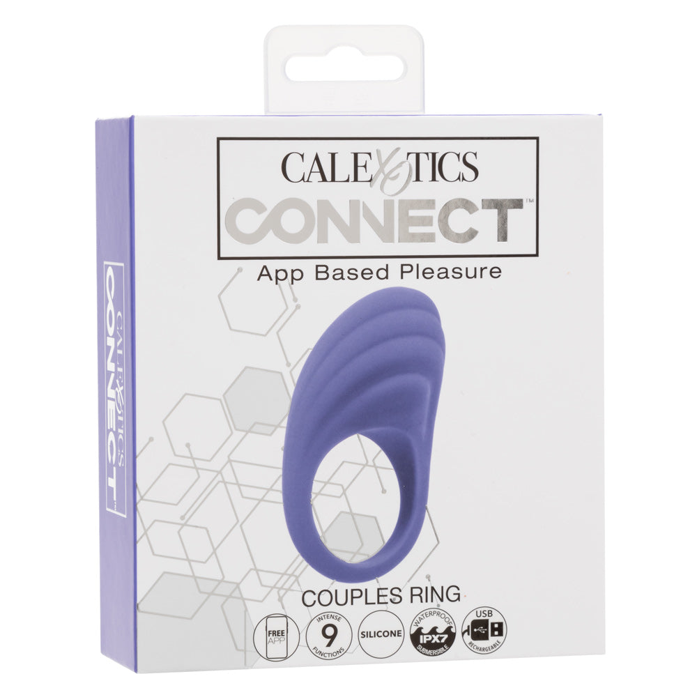 CalExotics Connect Couples Ring Blue Silicone App Controlled Waterproof Size Medium > Sex Toys > Remote Control Toys - Tophatter Daily Deals