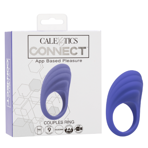 CalExotics Connect Couples Ring Blue Silicone App Controlled Waterproof Size Medium > Sex Toys > Remote Control Toys - Tophatter Daily Deals
