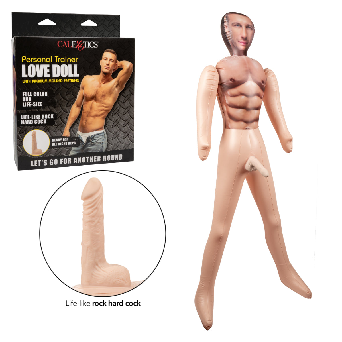 Personal Trainer Love Doll Life-Size Male Inflatable Sex Doll with Full Colour Face and 5.5 Inch Life-Like Cock > Sex Toys > Sex Dolls > Novelty Inflatables - Tophatter Daily Deals