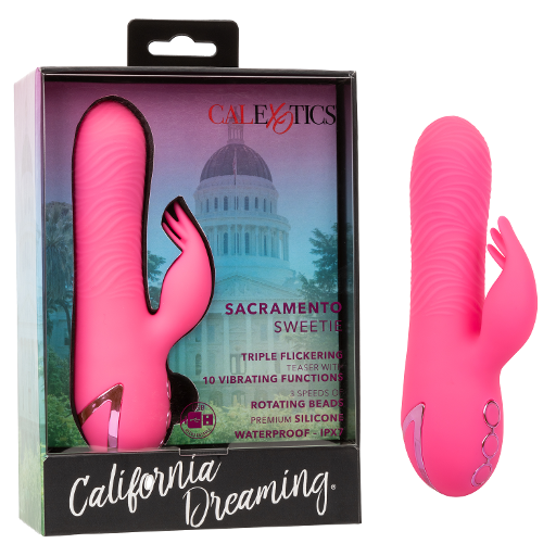 California Dreaming Sacramento Sweetie Pink Dual Stimulator with Rotating Beads and 10 Vibration Modes > Vibrators > Ladies > Rabbit - Tophatter Daily Deals