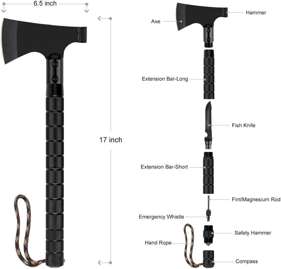 Camping Axe, Folding Survival Hatchet Axe Tactical Camp Axe for Outdoor Adventure - Tophatter Daily Deals