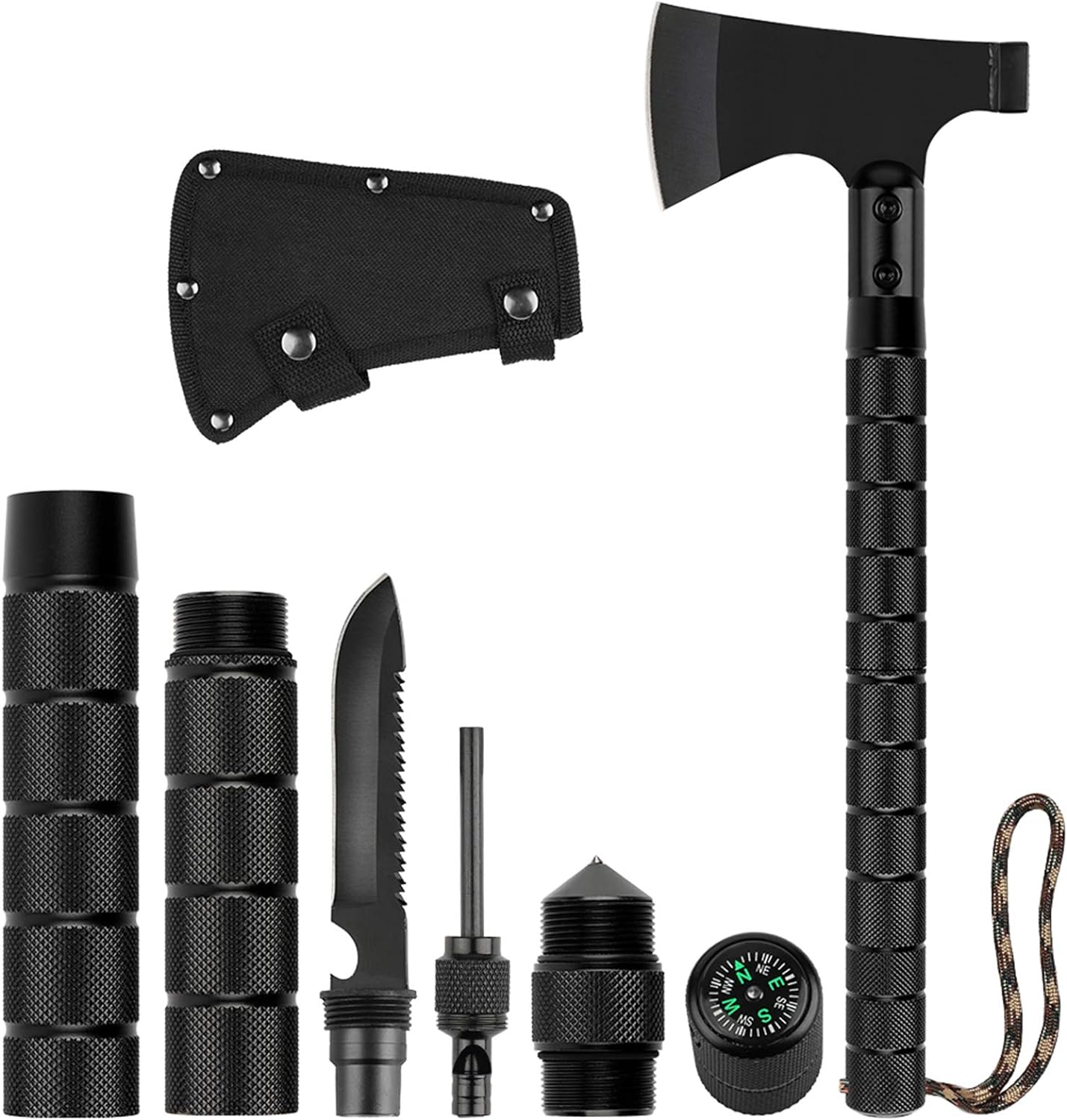 Camping Axe, Folding Survival Hatchet Axe Tactical Camp Axe for Outdoor Adventure - Tophatter Daily Deals