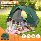Automatic Pop-up Tent - 2-3 Man Instant Double Layer Pop up Camping Tent Waterproof Outdoor UK Outdoor Recreation - Tophatter Daily Deals