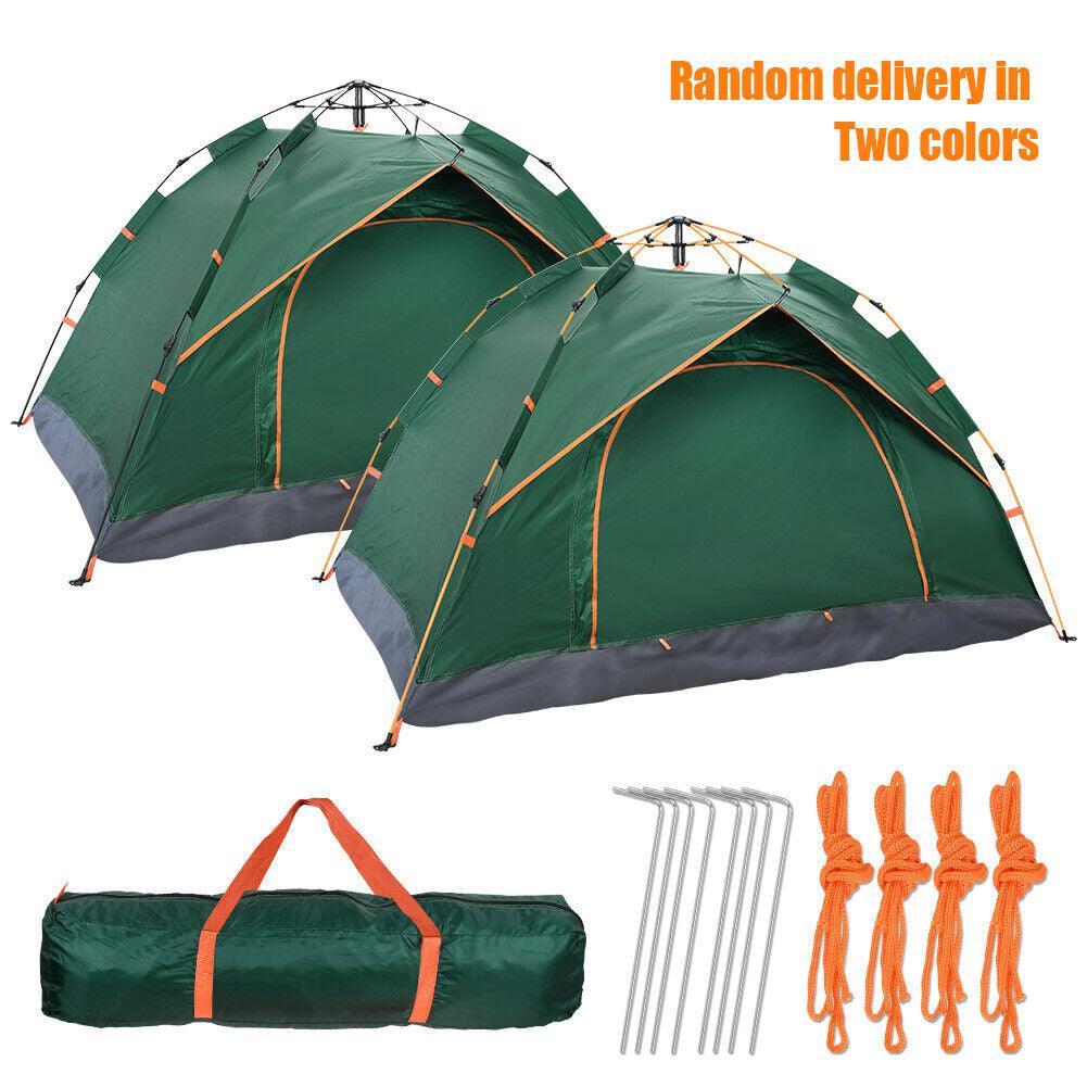 Automatic Pop-up Tent - 2-3 Man Instant Double Layer Pop up Camping Tent Waterproof Outdoor UK Outdoor Recreation - Tophatter Daily Deals