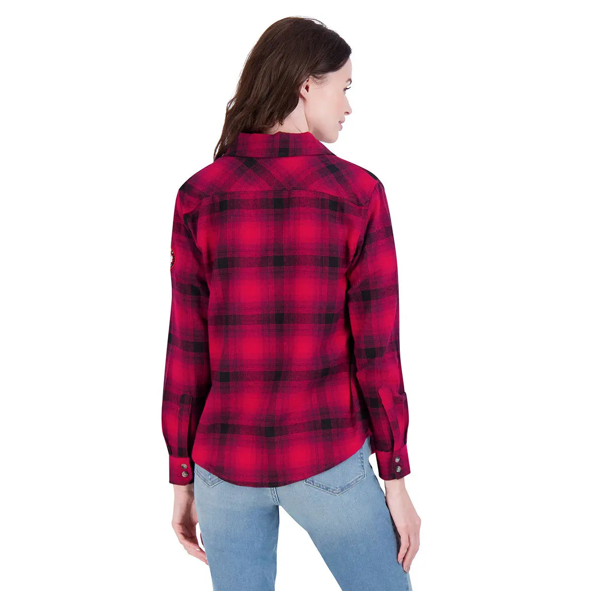 Canada Weather Gear Women's Vintage Plaid Double Pocket Shirt Long Sleeves - Tophatter Daily Deals