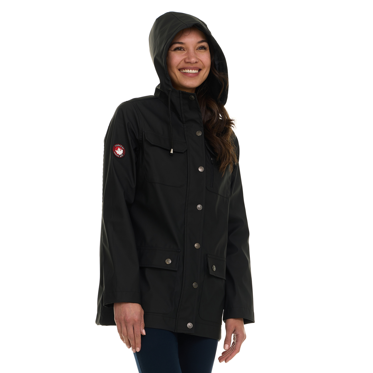 Canada Weather Gear Women's Waterproof Hooded Rain Coat Wind & Rain Jackets - Tophatter Daily Deals
