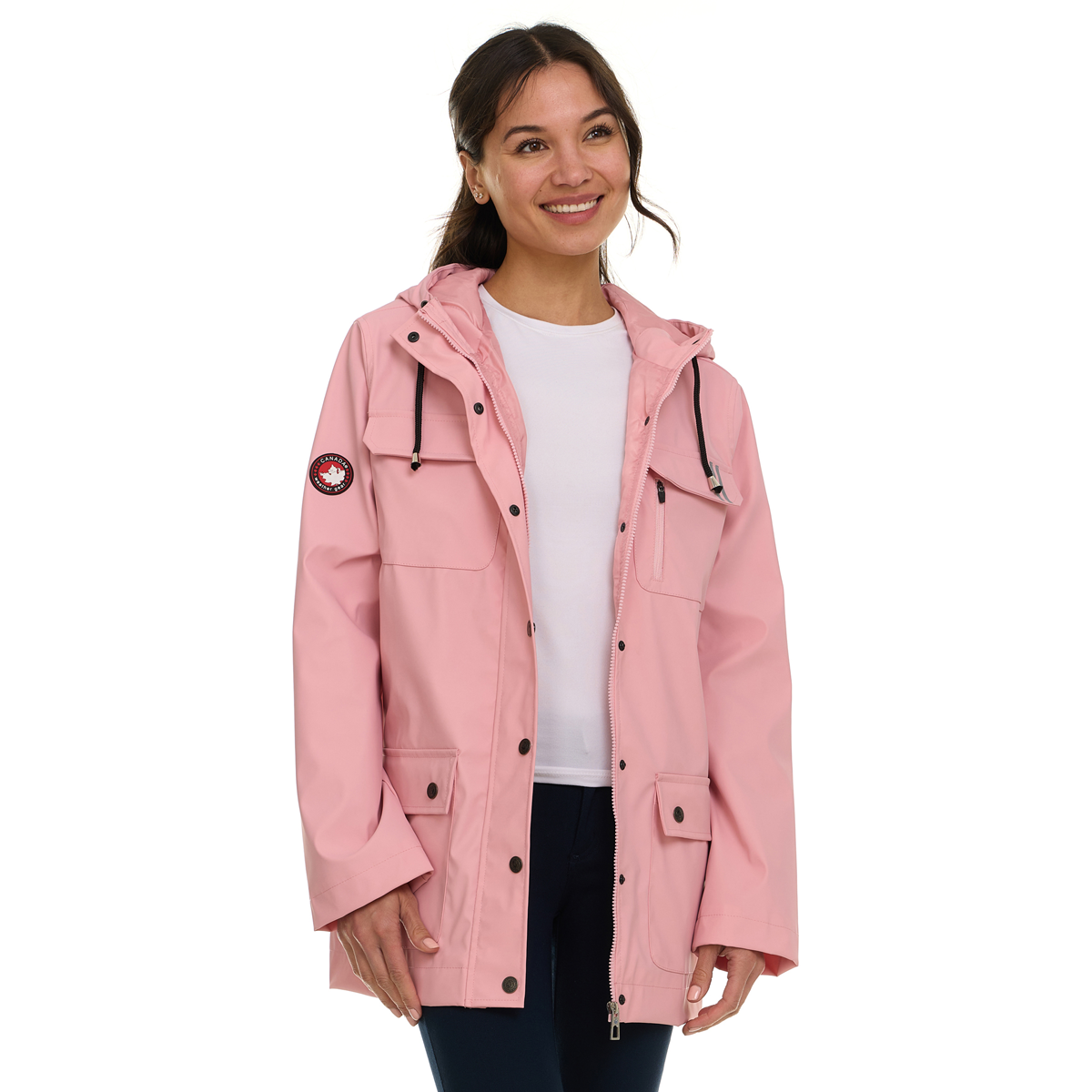 Canada Weather Gear Women's Waterproof Hooded Rain Coat Wind & Rain Jackets - Tophatter Daily Deals