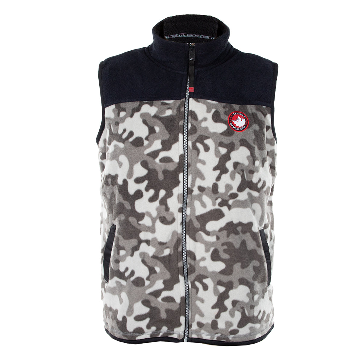 Canada Weather Gear Men's Colorblock Vest With Sherpa Lining Grey Camo Vests - Tophatter Daily Deals