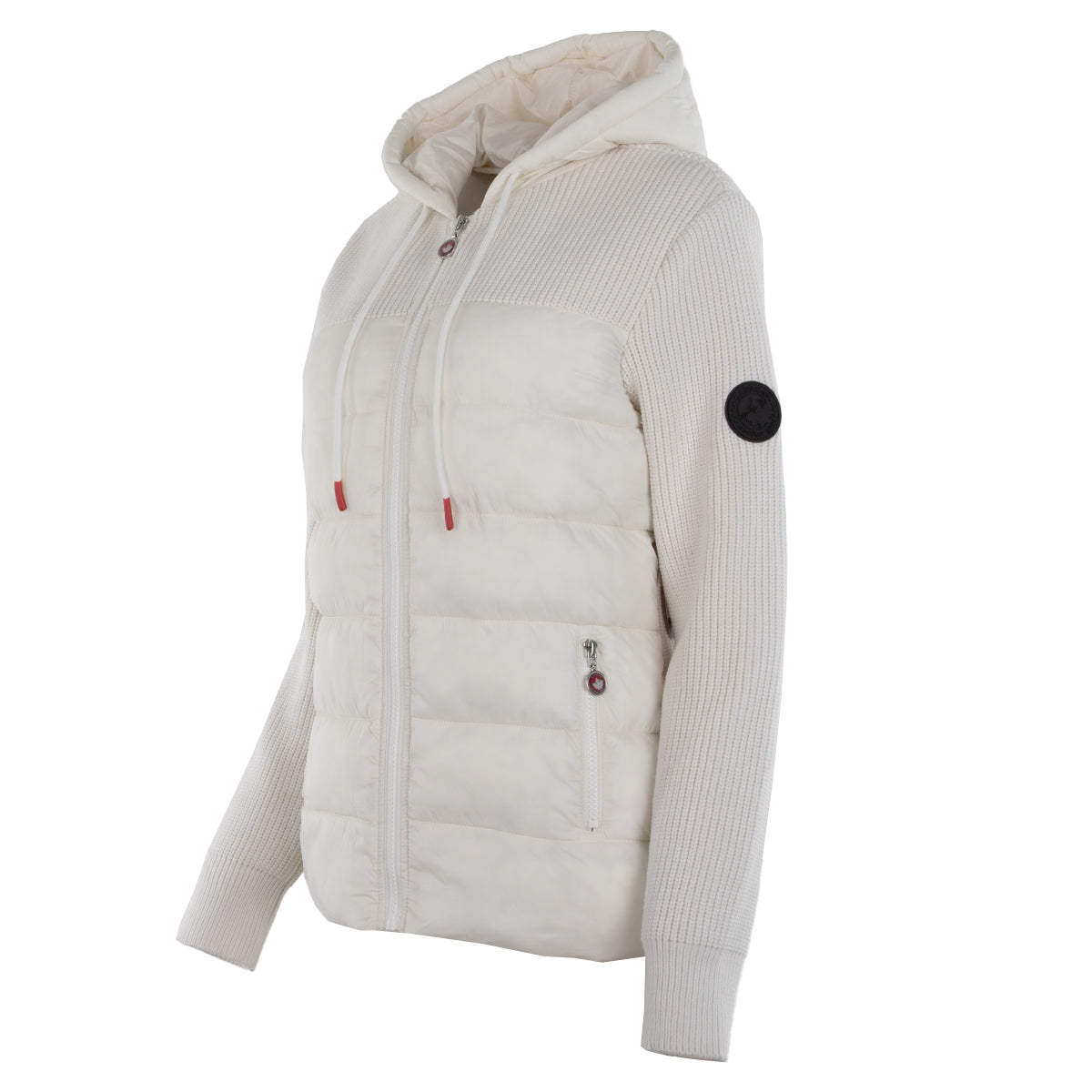 Canada Weather Gear Women's Puffer Jacket with Sweater Sleeves Jackets - Tophatter Daily Deals