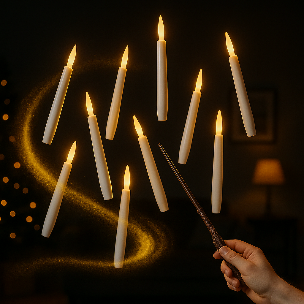 Christmas Floating Candle Lights – Tophatter's Inc. Flameless LED Hanging Candles for Holiday Decor - Tophatter Daily Deals