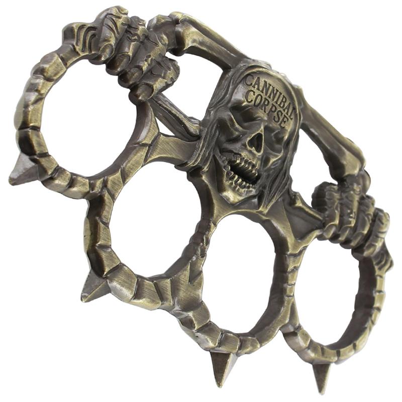 Cannibal Corpse Skull Brass Knuckles Paperweight w/ Spikes Belt Buckle - Tophatter Daily Deals