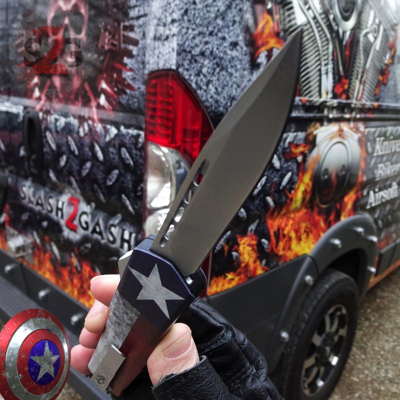 Captain America OTF Knife D/A Auto Switchblade *Limited Edtition* Knife-OTF - Tophatter Daily Deals