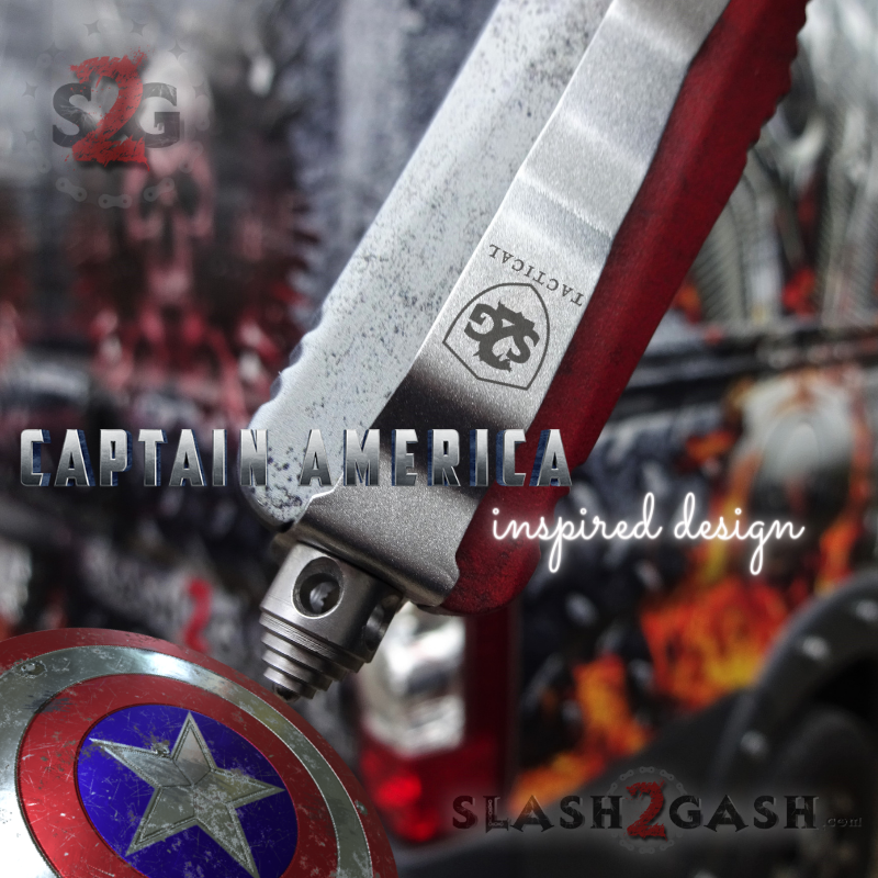 Captain America OTF Knife D/A Auto Switchblade *Limited Edtition* Knife-OTF - Tophatter Daily Deals