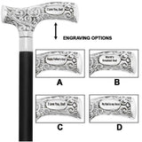 Father's Day Chrome Brass Personalized Engraving Fritz Cane Walking Cane Engraving - Tophatter Daily Deals