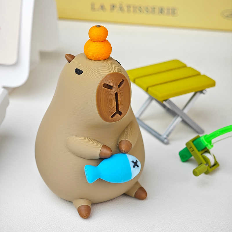 Capybara Fisherman 3D Desktop Ornament Decor - Tophatter Daily Deals