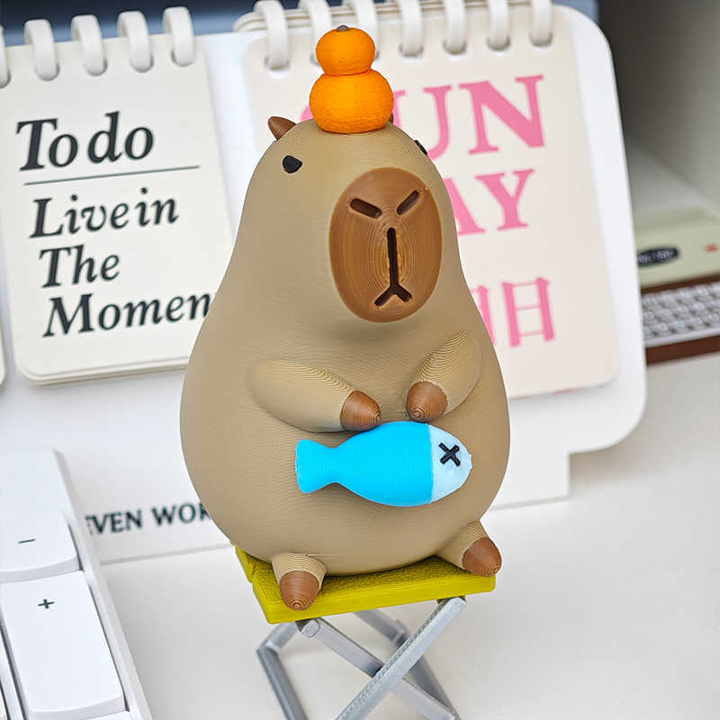 Capybara Fisherman 3D Desktop Ornament Decor - Tophatter Daily Deals