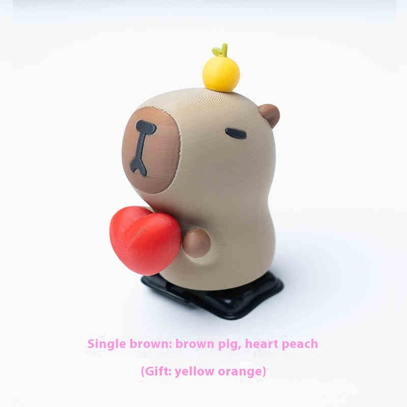 Capybara Hug Desktop Ornament Brown Decor - Tophatter Daily Deals