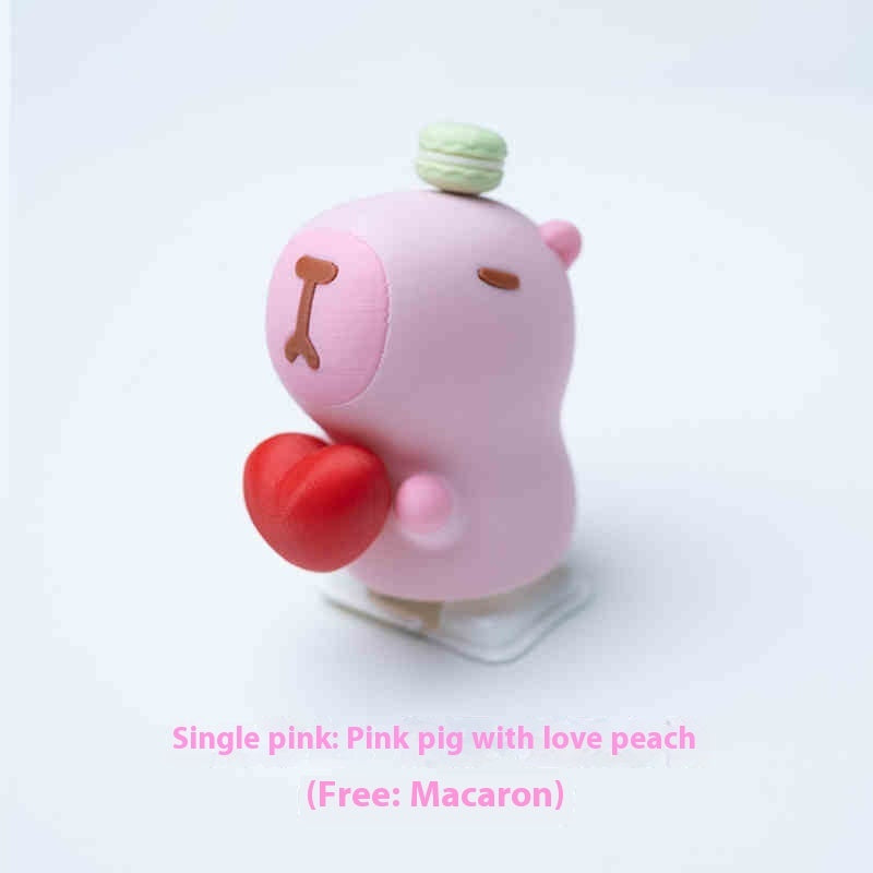 Capybara Hug Desktop Ornament Pink Decor - Tophatter Daily Deals