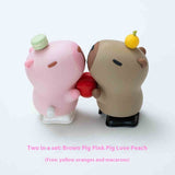 Capybara Hug Desktop Ornament Brown And Pink Set Decor - Tophatter Daily Deals