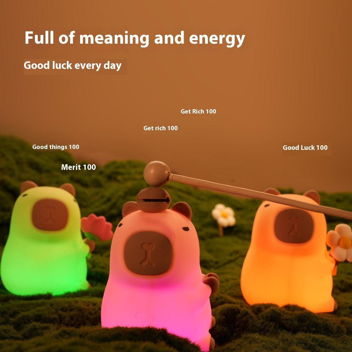 Capybara and Flower Night Light Lighting - Tophatter Daily Deals