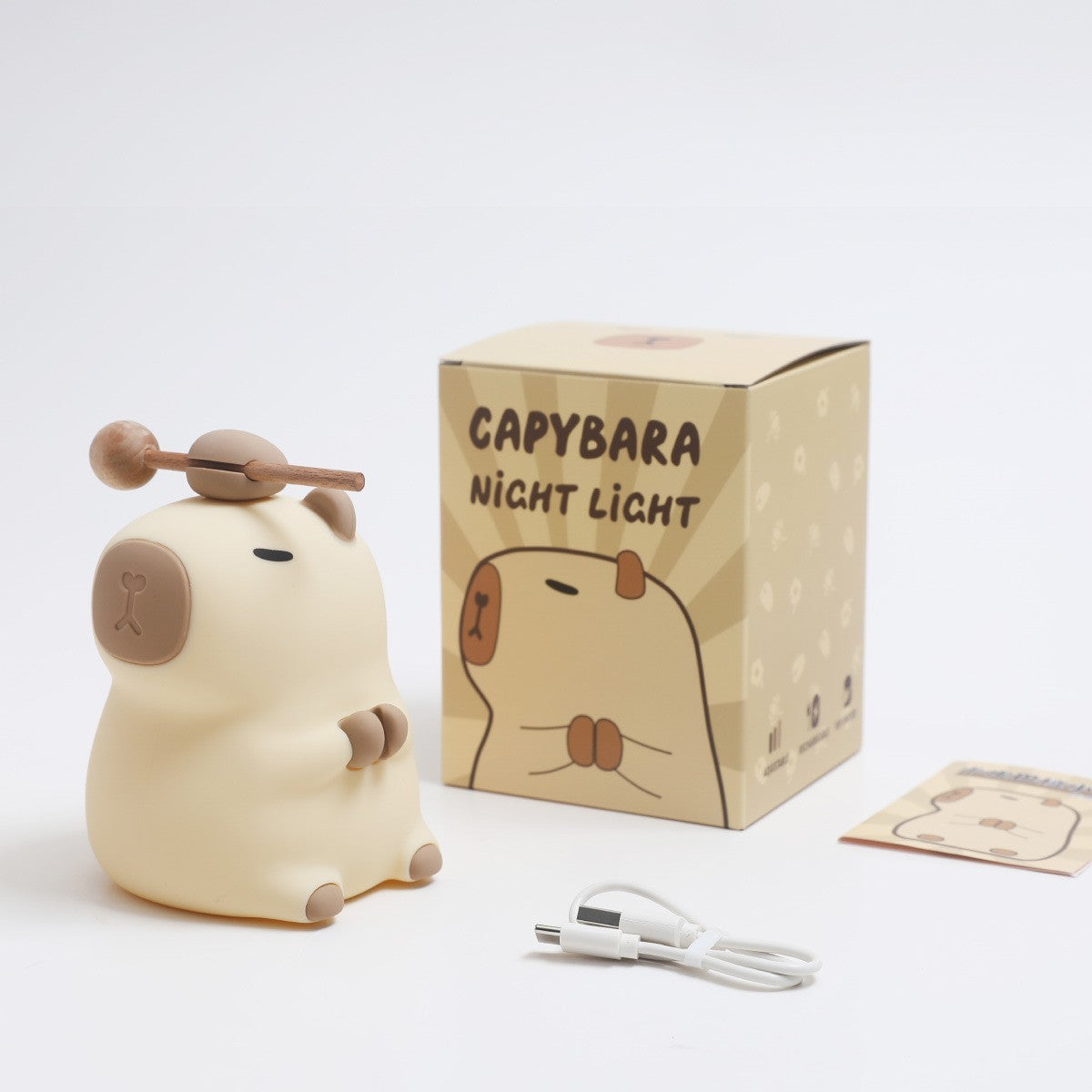 Capybara and Flower Night Light 'Knock on the head' Style Lighting - Tophatter Daily Deals